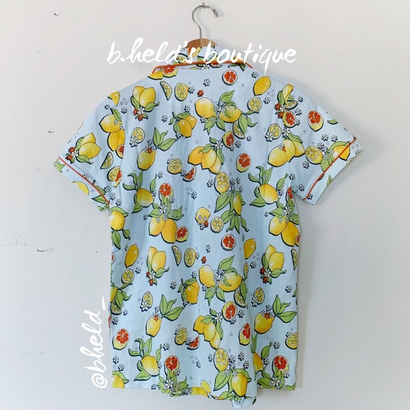 Roller Rabbit Citrus Hearts Polo Pajamas in Light Blue Size S Brand New NWT - Picture 9 of 17